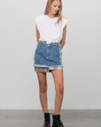 Insane Gene Plaid Checker Denim Mini Skirt