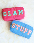 Varsity Letter Patch Makeup Bag Glam Stuff