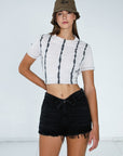 Insane Gene High Rise Black Ribbon Shorts