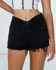 Insane Gene High Rise Black Ribbon Shorts