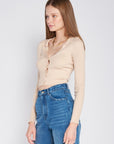 Emory Park Ribbed Button Down Crop Cardigan