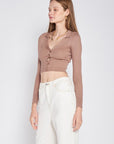 Emory Park Ribbed Button Down Crop Cardigan