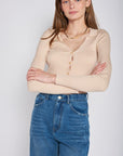 Emory Park Ribbed Button Down Crop Cardigan