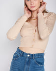 Emory Park Ribbed Button Down Crop Cardigan