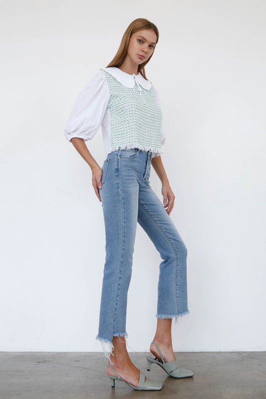 Insane Gene High Rise Crop Boot Cut Jeans