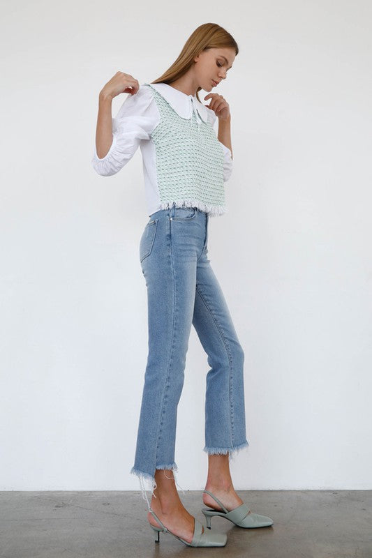 Insane Gene High Rise Crop Boot Cut Jeans