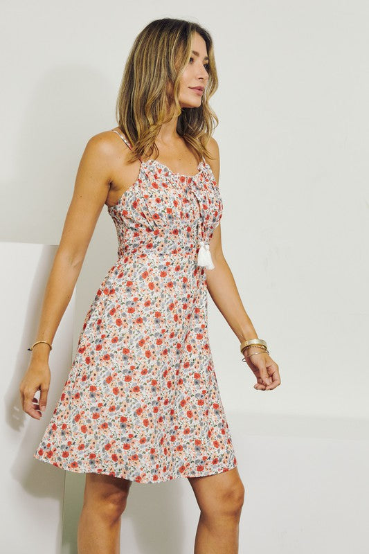 Sleeveless V-Neck Floral Dress by J.NNA