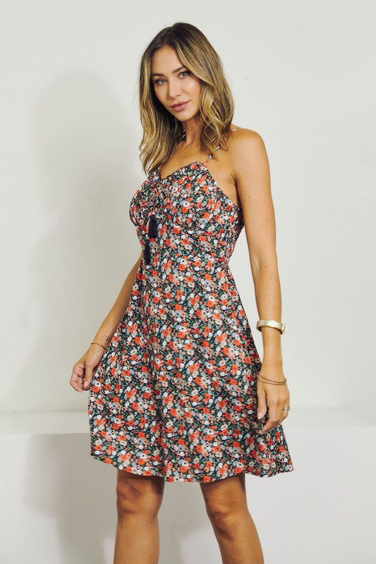 Sleeveless V-Neck Floral Dress by J.NNA