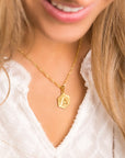 Kira Medallion Pendant Initial Gold Necklace