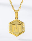 Kira Medallion Pendant Initial Gold Necklace