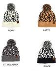 CC Leopard Pom Beanie