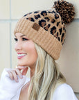 CC Leopard Pom Beanie