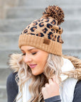 CC Leopard Pom Beanie