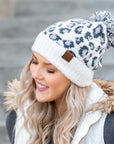 CC Leopard Pom Beanie