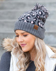 CC Leopard Pom Beanie