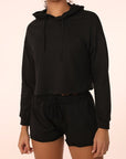 French Terry Cropped Hoodie