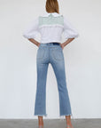 Denim Lab USA High Rise Crop Boot Cut Jeans