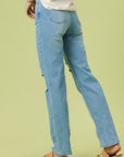 Vibrant M.i.U High Rise Distressed Wide Leg Jeans