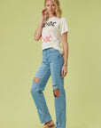 Vibrant M.i.U High Rise Distressed Wide Leg Jeans