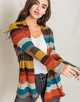 Stripe Elbow Patch Cardigan