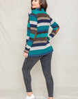 Stripe Elbow Patch Cardigan