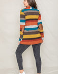 Stripe Elbow Patch Cardigan