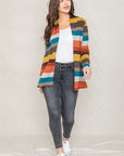 Stripe Elbow Patch Cardigan