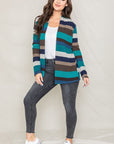 Stripe Elbow Patch Cardigan