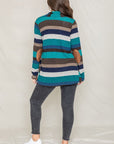 Stripe Elbow Patch Cardigan