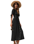 Maxi Dress with Buttons on Front