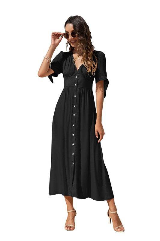 Maxi Dress with Buttons on Front