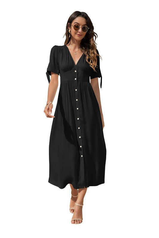 Maxi Dress with Buttons on Front