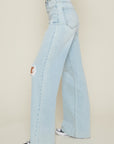 Distressed Wide Leg Jeans - Online Only