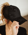 Camo Messy Bun Ponytail Womens Hat