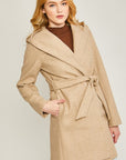 Love Tree JQ Fleece Belted Hoodie Coat