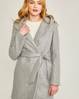 Love Tree JQ Fleece Belted Hoodie Coat