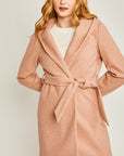 Love Tree JQ Fleece Belted Hoodie Coat