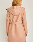 Love Tree JQ Fleece Belted Hoodie Coat