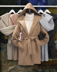 Love Tree JQ Fleece Belted Hoodie Coat