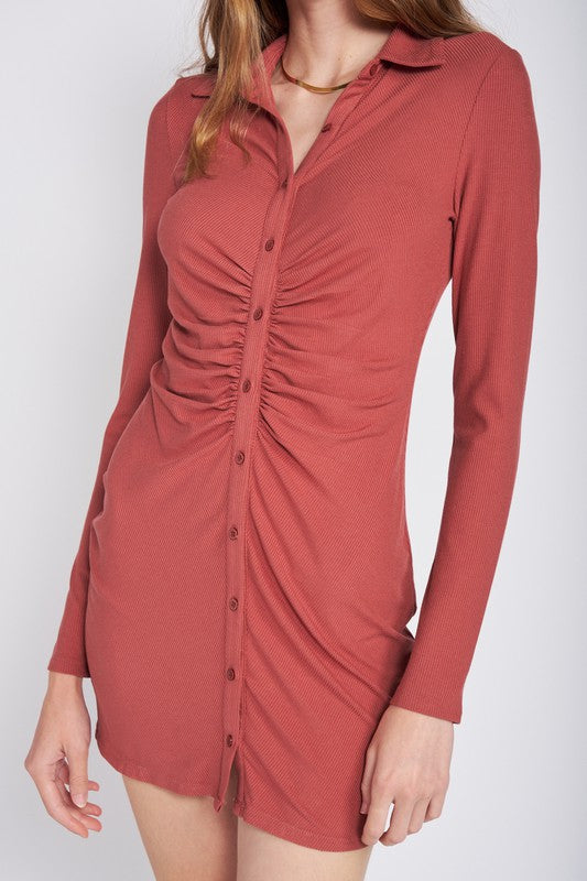 Emory Park Ruched Long Sleeve Dress