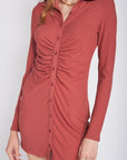 Emory Park Ruched Long Sleeve Dress