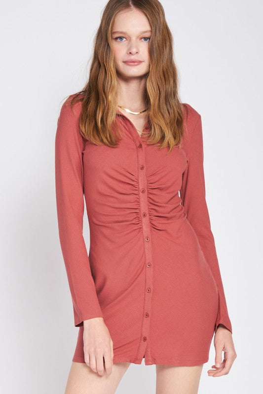 Emory Park Ruched Long Sleeve Dress