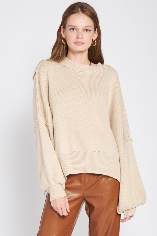 Emory Park Over Fitted Long Sleeve Sweater Top