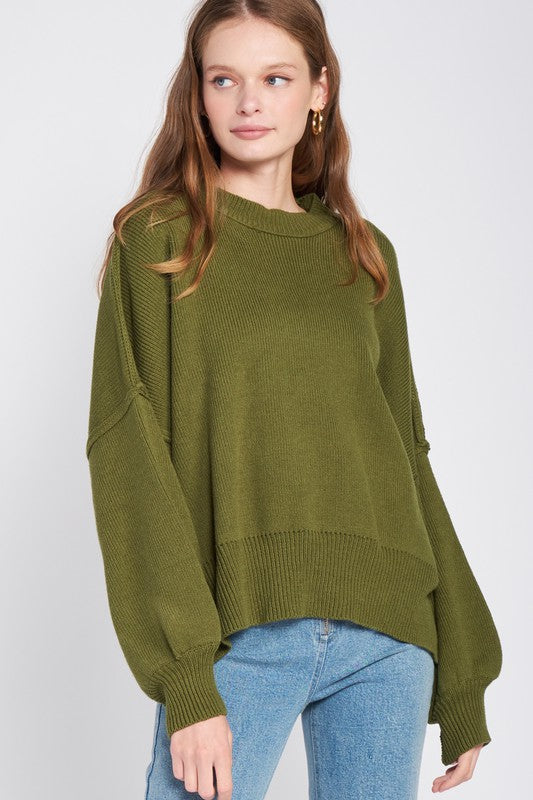 Emory Park Over Fitted Long Sleeve Sweater Top