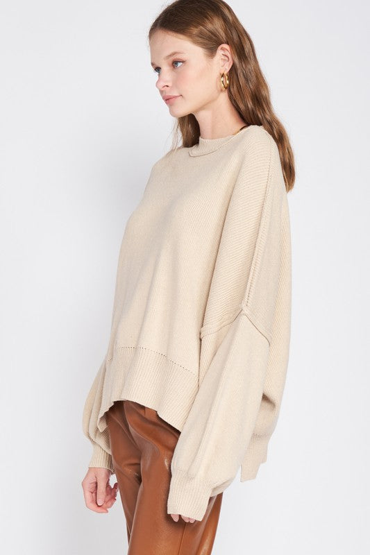 Emory Park Over Fitted Long Sleeve Sweater Top