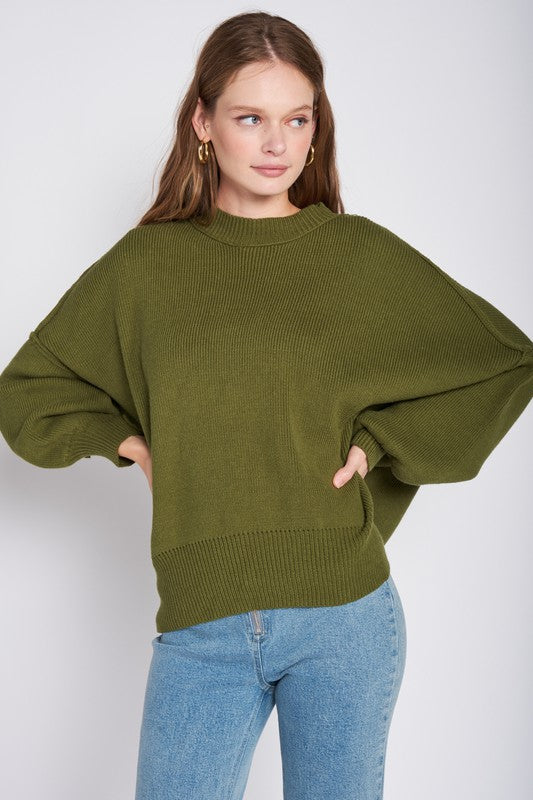 Emory Park Over Fitted Long Sleeve Sweater Top