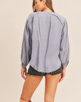 Lush Clothing Distressed Button Down Top