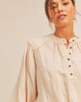 Lush Clothing Distressed Button Down Top