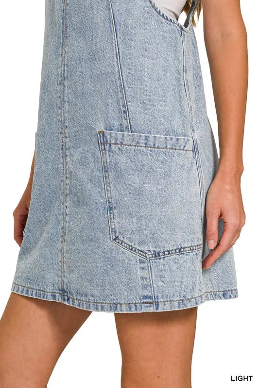 Zenana Denim Overall Mini Dress