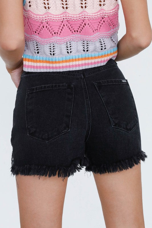 Insane Gene Crossover Denim Mom Shorts